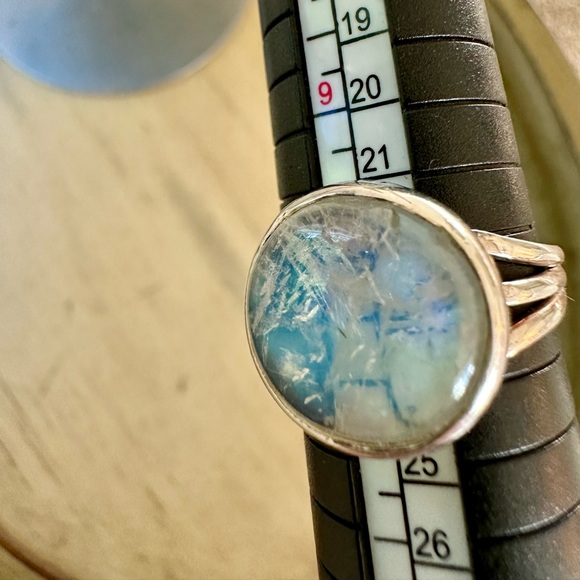 Silver Moonstone Ring & Purple Statement Earrings - Picture 6 of 17